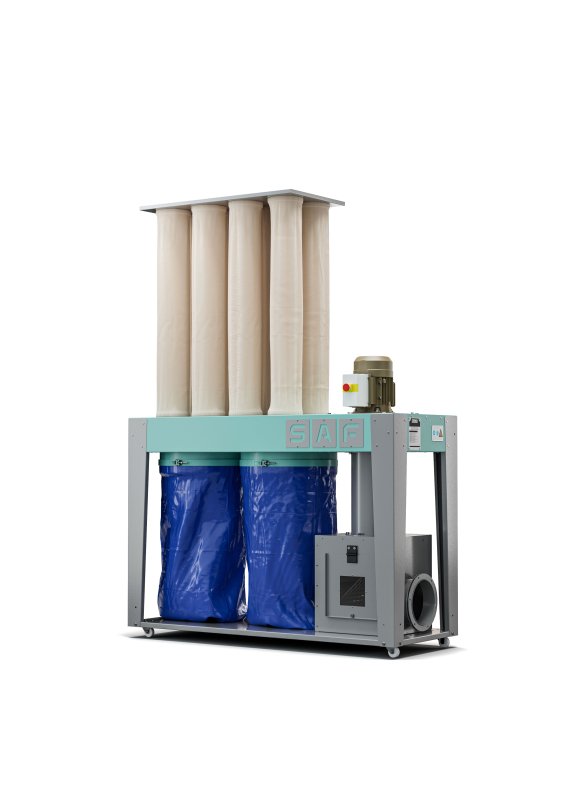 S-2500-2-T Mobile Dust Collector with Bag and Part Separator